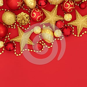Red and Gold Christmas Baubles