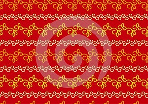 Red and gold Christmas, Indian, vector seamless pattern or background. A seamless vintage pattern with swirls.