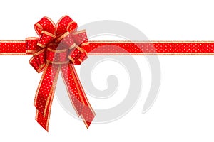 Red and gold gift bow and ribbon