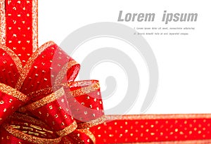 Red and gold gift bow and ribbon