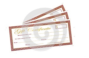 Red and Gold Holiday Gift Certificates