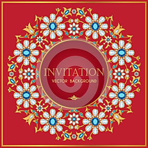 Red and gold Invitation template