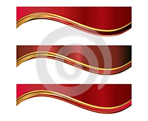 Red Gold Letterhead Header Divider Template Set
