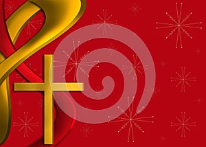 Red and gold religious Christmas background photo