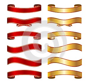 Red & gold ribbon banner basic collection set