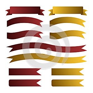 Red and Gold Ribbon Banner Set