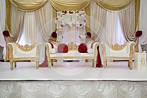 Red and Gold wedding stage