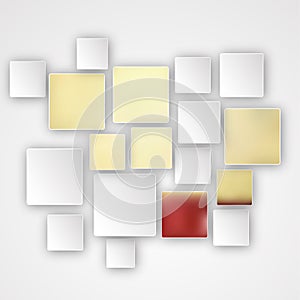 Red Gold and White Squares Abstract Background Design Template