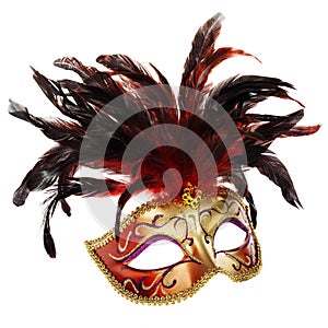 Red and golden venetian mask