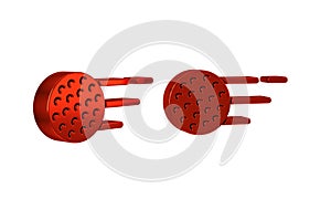 Red Golf ball icon isolated on transparent background.