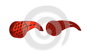 Red Golf ball icon isolated on transparent background.