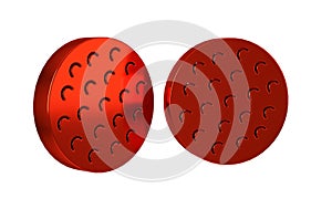 Red Golf ball icon isolated on transparent background.
