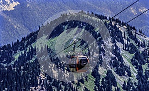 Red Gondola Green Mountains Crystal Mountain Pierce County Washington