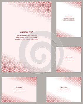 Red gothic pattern page corner template set