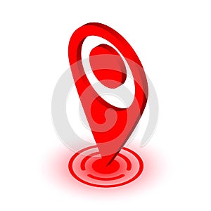 The red GPS icon. The pointer location. Mark on the map
