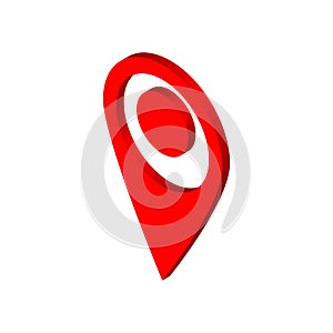 The red GPS icon. The pointer location