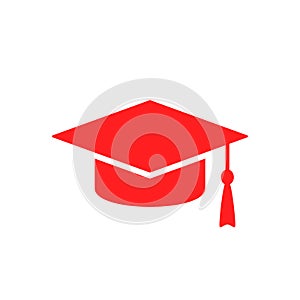 Red grad cap icon
