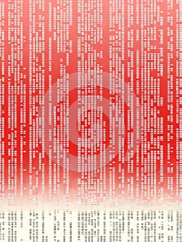 Red Gradient Binary Code Data Stream Abstract