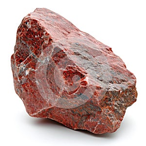 red granite stone on white background