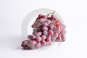 red grape big bunch on white