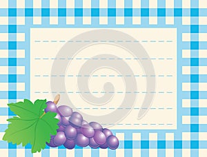 Red grape on chequered background