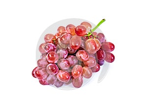 Red grape fruit isolated white background