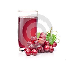 Red grape juice with grape cluster