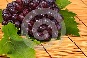 Red grape and leaf