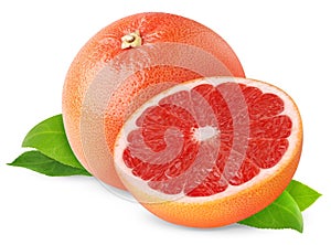 isolated pink grapefruit