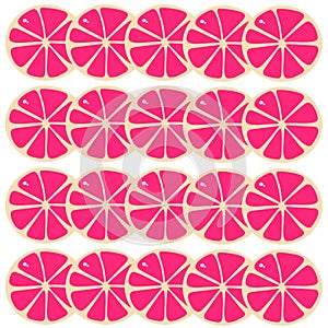 Red Grapefruit Design Pattern Texture Wallart