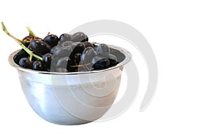 Red Grapes in Bowl, Isolated