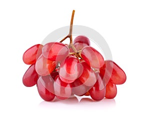 Red grapes isolated on white background