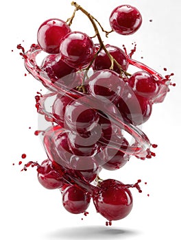 red grapes in a vine splash