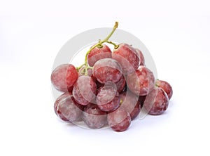 Red grapes on a white background