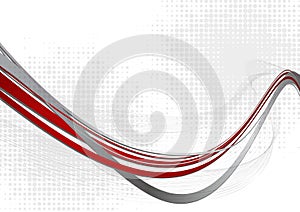 Red and gray abstract wave background with copy space. Vector illustration