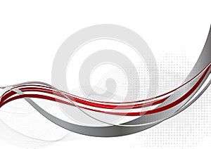 Red and gray abstract wave background. Vector illustration