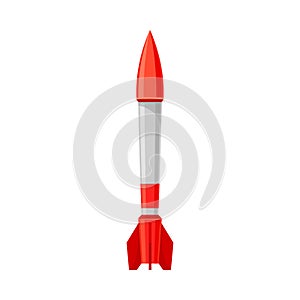 Red-gray missile. Vector illustration on a white background.