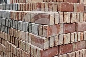 Red and gray permeable brick