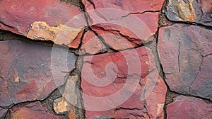 Red and Gray Stone Wall Texture Background