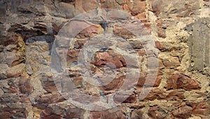 Red and gray stone wall, texture background.