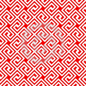 Red Greek Labyrinth Seamless Texture