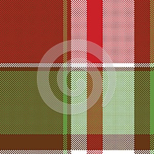 Red green abstract plaid seamless pixel pattern