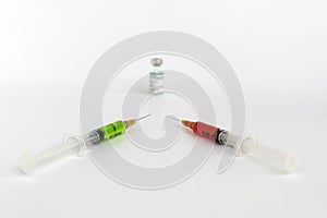 Red and green Allergen immunotherapy in a syringe