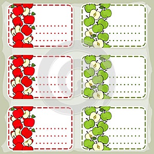 Red and green apples sticker