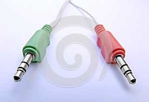 Red green audio plugs