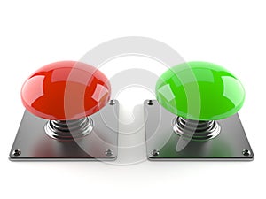 Red and green blank push button