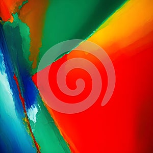 Red green blue and orange painting abstract painted artificial wallpaper background