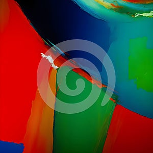 Red green blue and orange painting abstract painted artificial wallpaper background