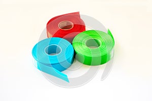 Red Green Blue ribbon Roll isolated