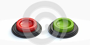 Red and green buttons 3D